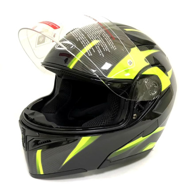 Шлем модуляр COBRA JK901 (размер М, Черно-зеленый) купить в Самаре